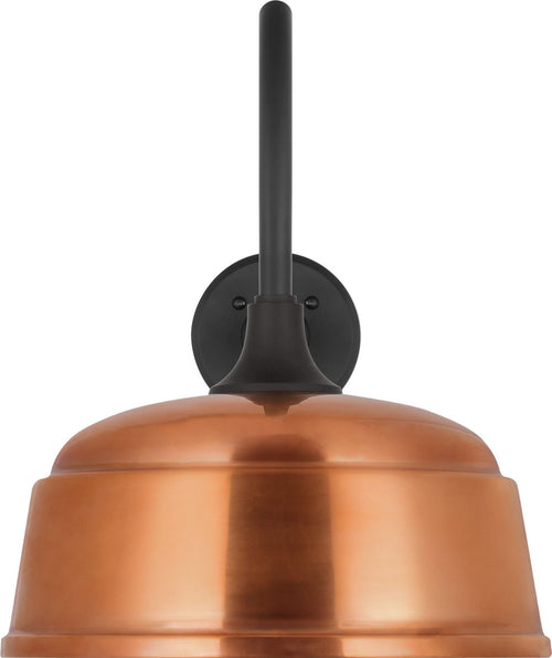 Academy 23" Flynn Barn Light | Matte Black | 12.5 | 12.5" Soft Copper Rockhouse Shade
