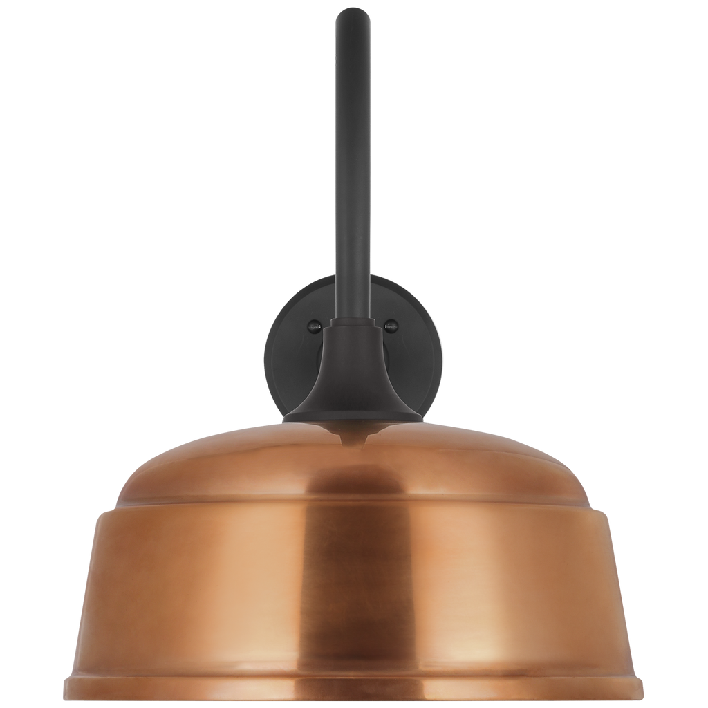 Academy 23" Flynn Barn Light | Matte Black | 12.5 | 12.5" Soft Copper Rockhouse Shade
