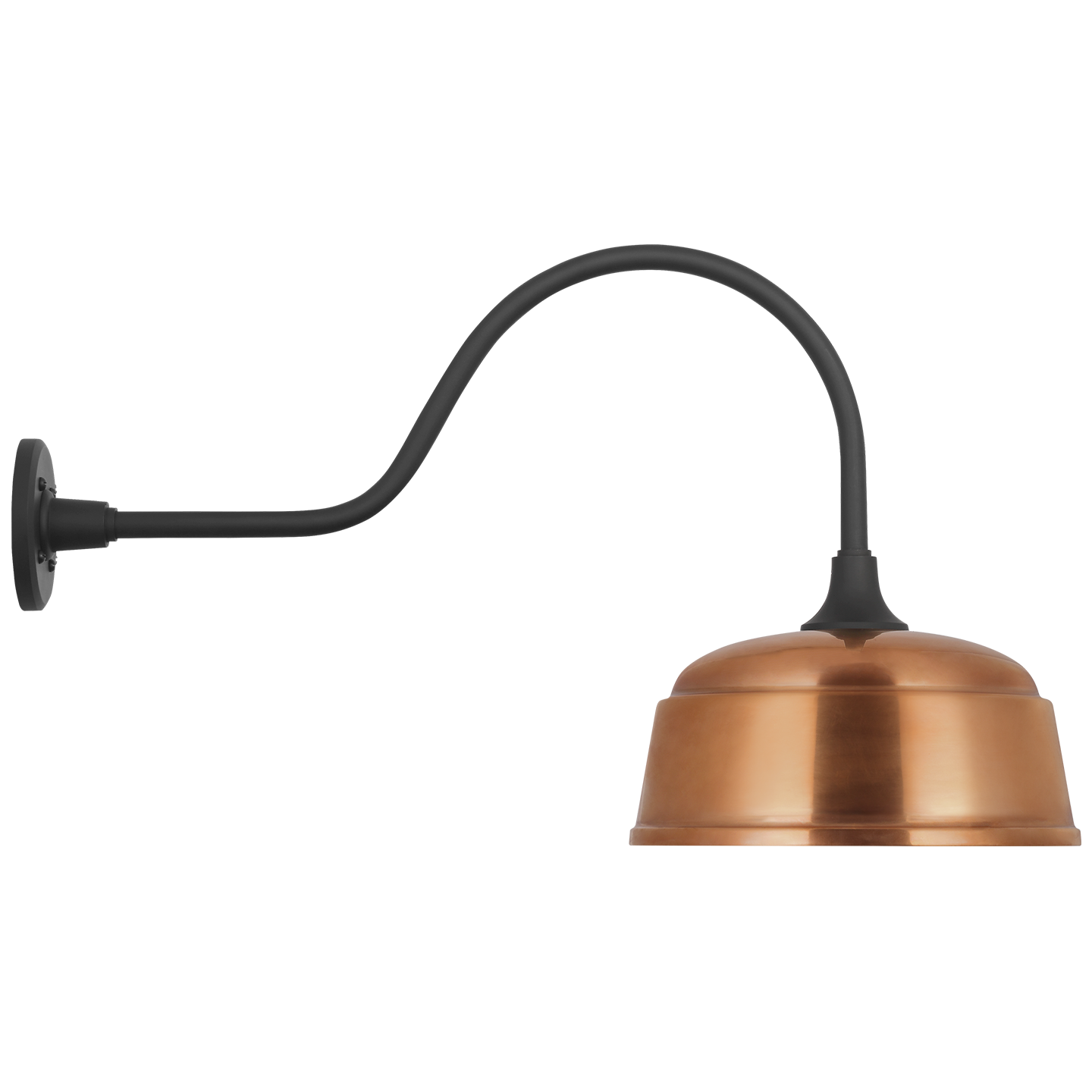 Academy 23" Flynn Barn Light | Matte Black | 12.5 | 12.5" Soft Copper Rockhouse Shade