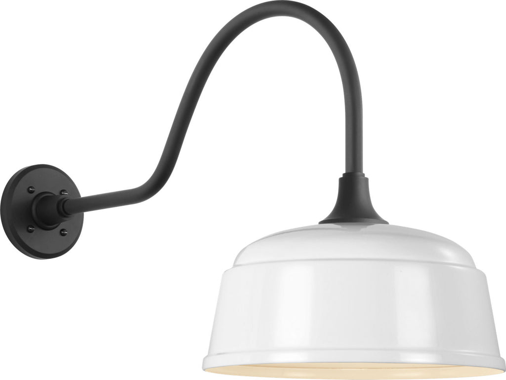 Academy 23" Flynn Barn Light | Matte Black | 12.5 | 12.5" White Rockhouse Shade