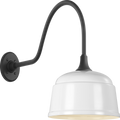 Academy 23" Flynn Barn Light | Matte Black | 12.5 | 12.5" White Rockhouse Shade