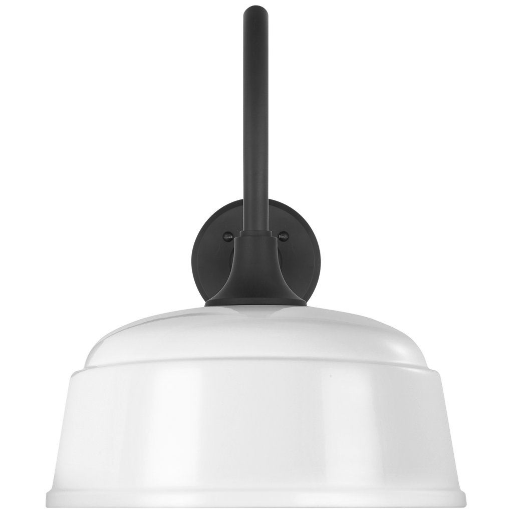 Academy 23" Flynn Barn Light | Matte Black | 12.5 | 12.5" White Rockhouse Shade