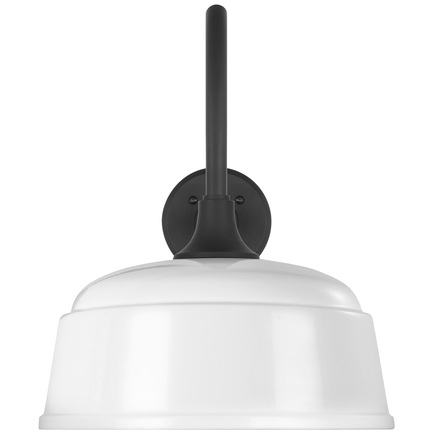Academy 23" Flynn Barn Light | Matte Black | 12.5 | 12.5" White Rockhouse Shade
