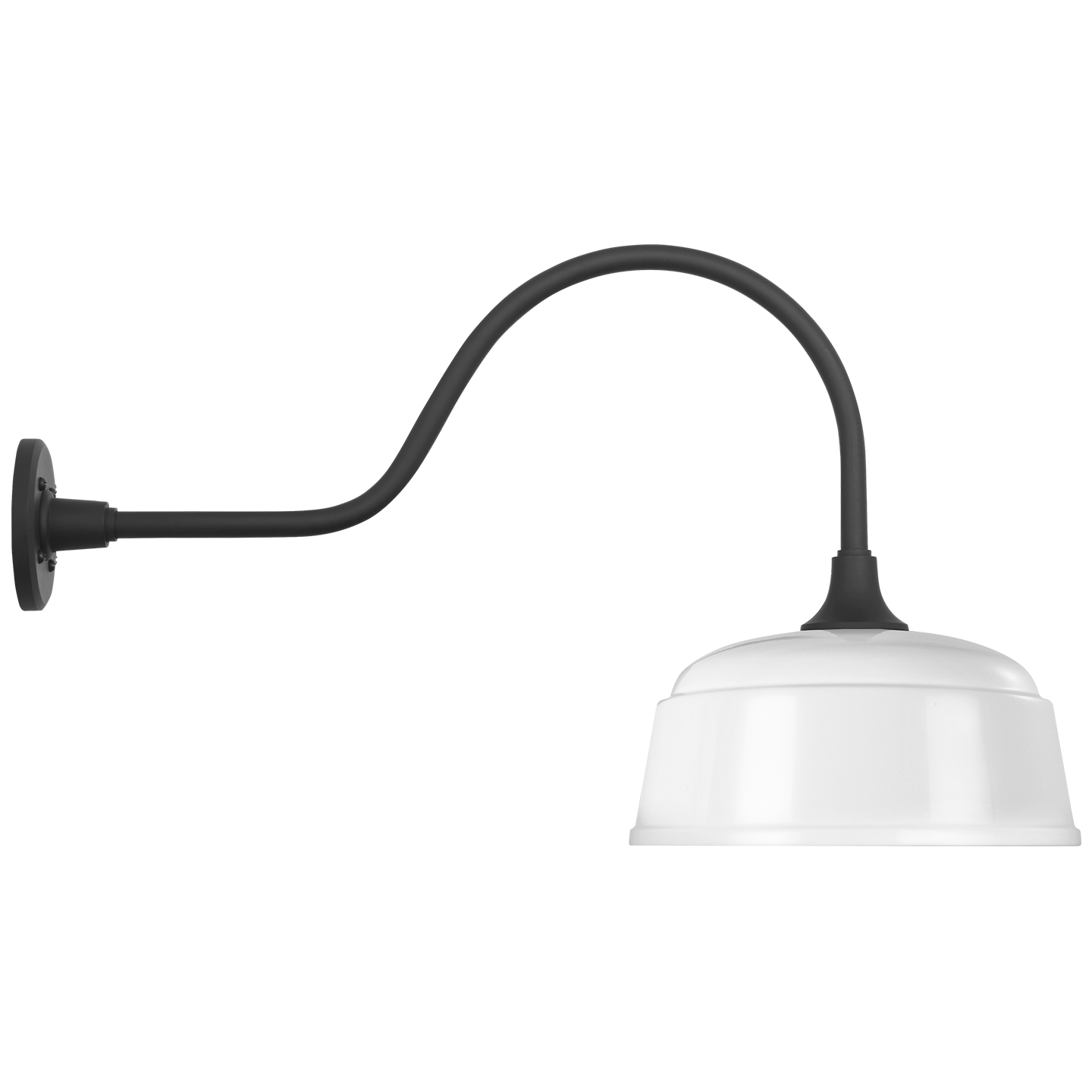 Academy 23" Flynn Barn Light | Matte Black | 12.5 | 12.5" White Rockhouse Shade