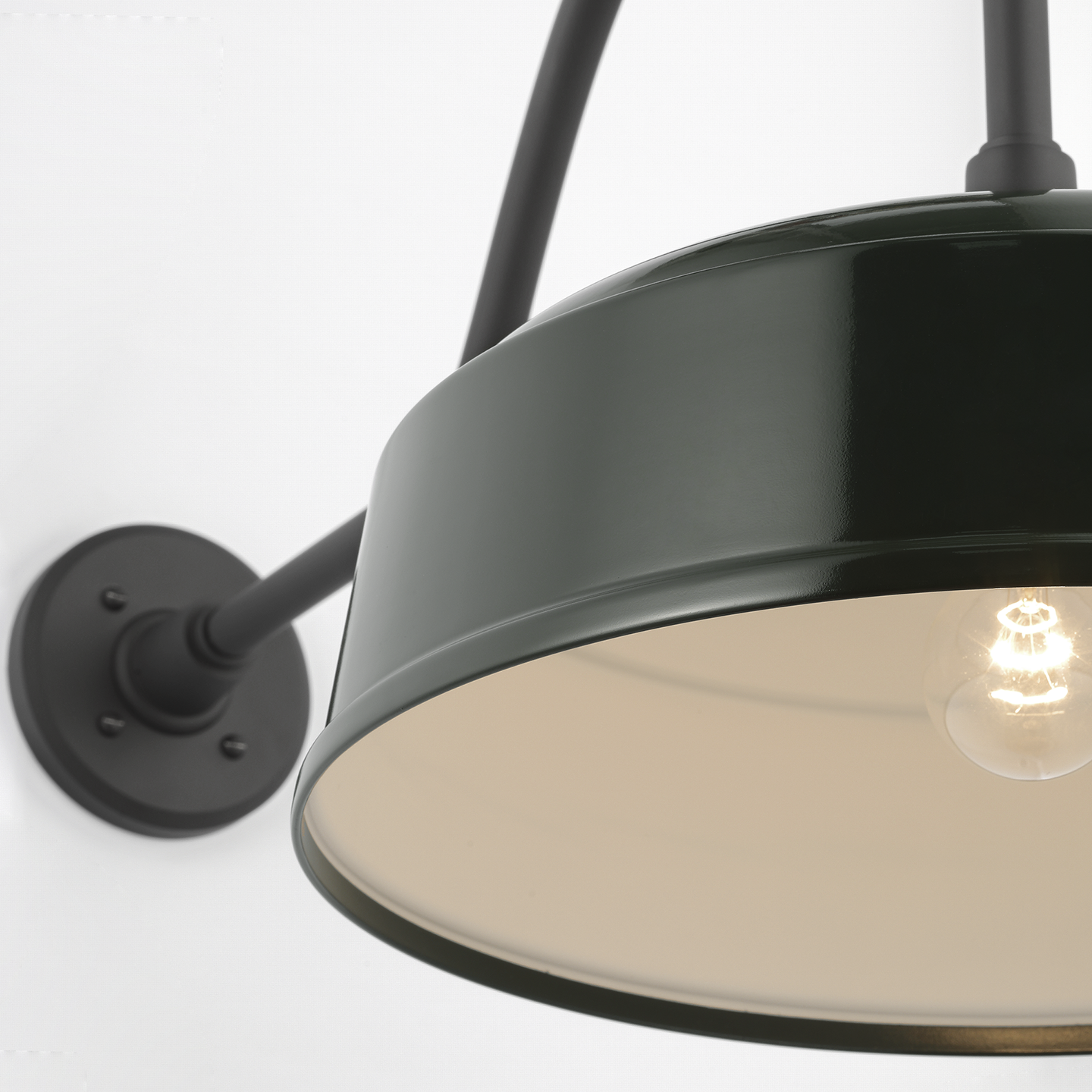 Academy 23" Flynn Barn Light | Matte Black | 16 | 16" Green Rockhouse Shade