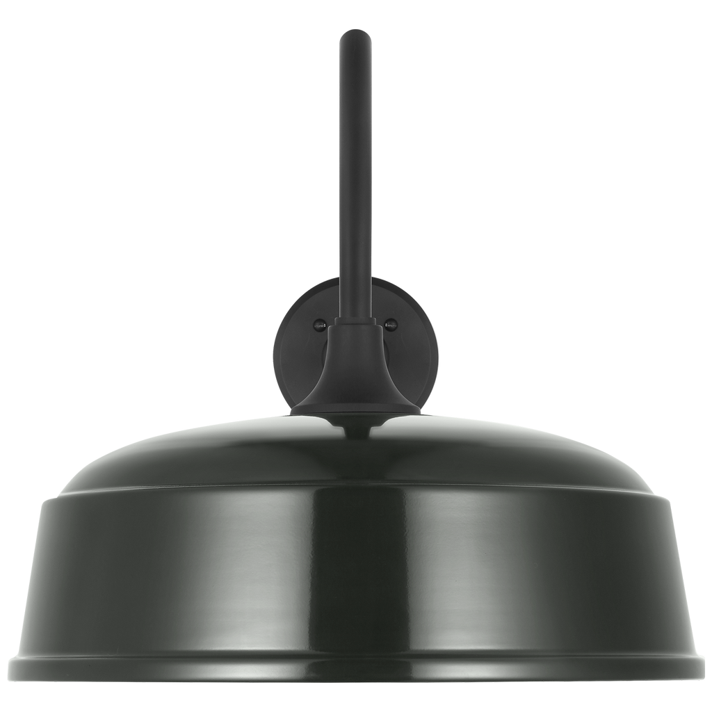Academy 23" Flynn Barn Light | Matte Black | 16 | 16" Green Rockhouse Shade