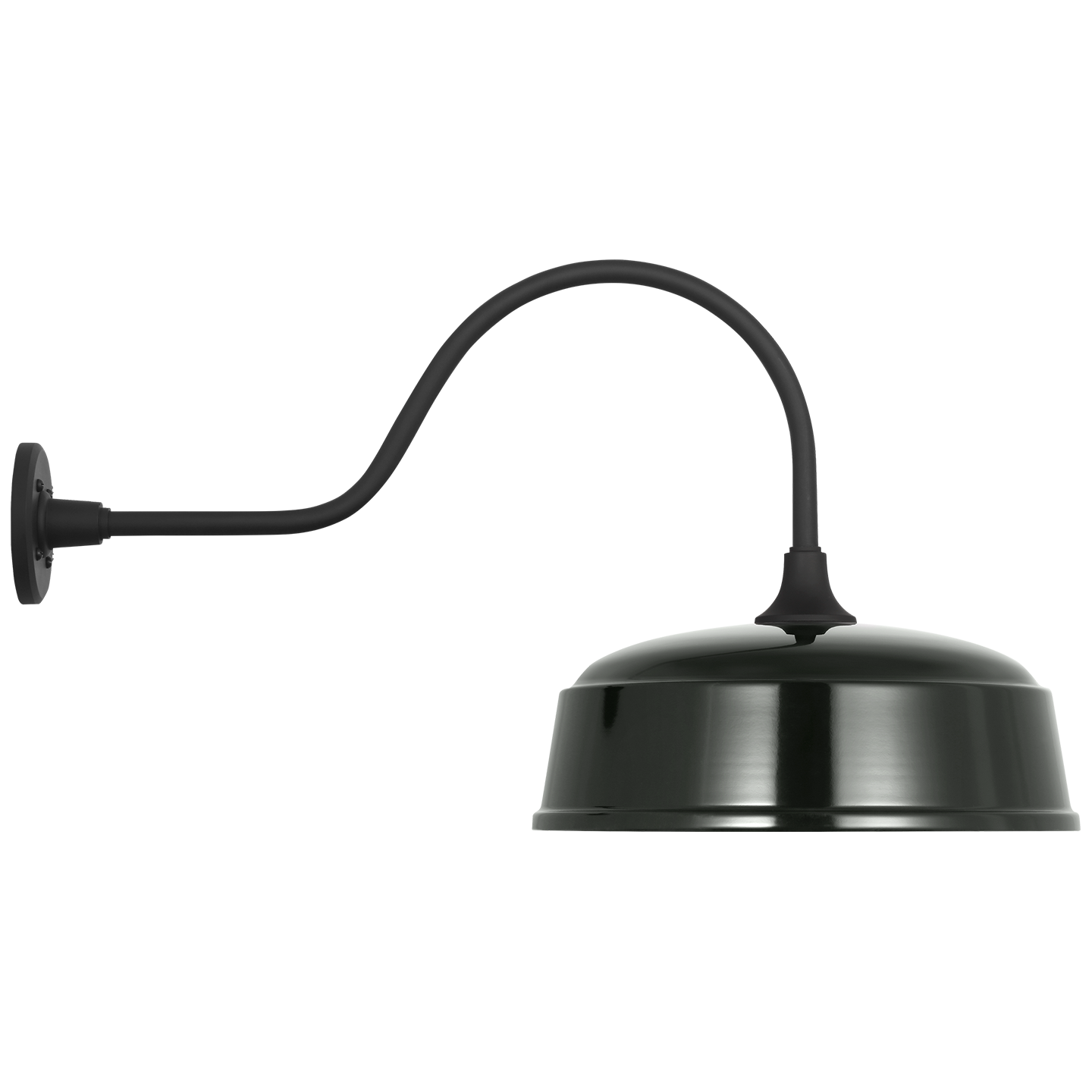 Academy 23" Flynn Barn Light | Matte Black | 16 | 16" Green Rockhouse Shade