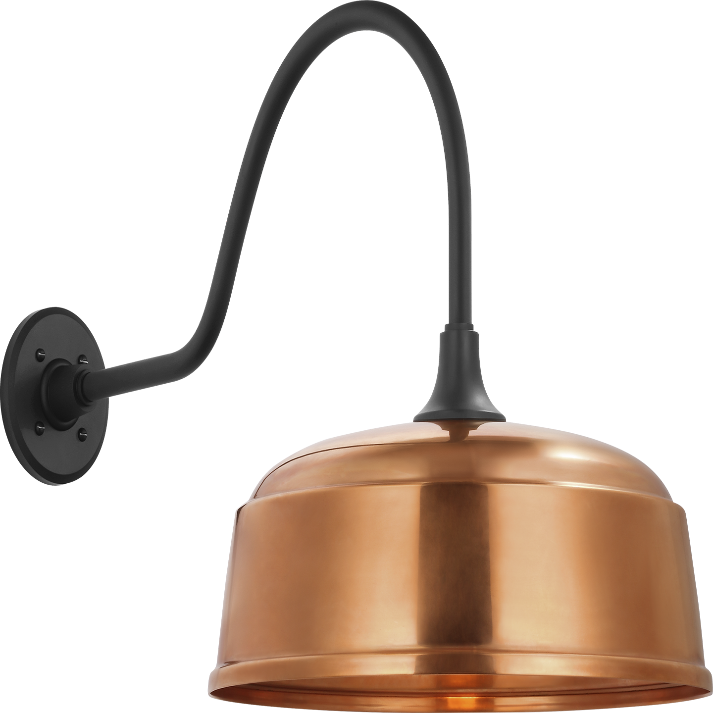 Academy 23" Flynn Barn Light | Matte Black | 16 | 16" Soft Copper Rockhouse Shade