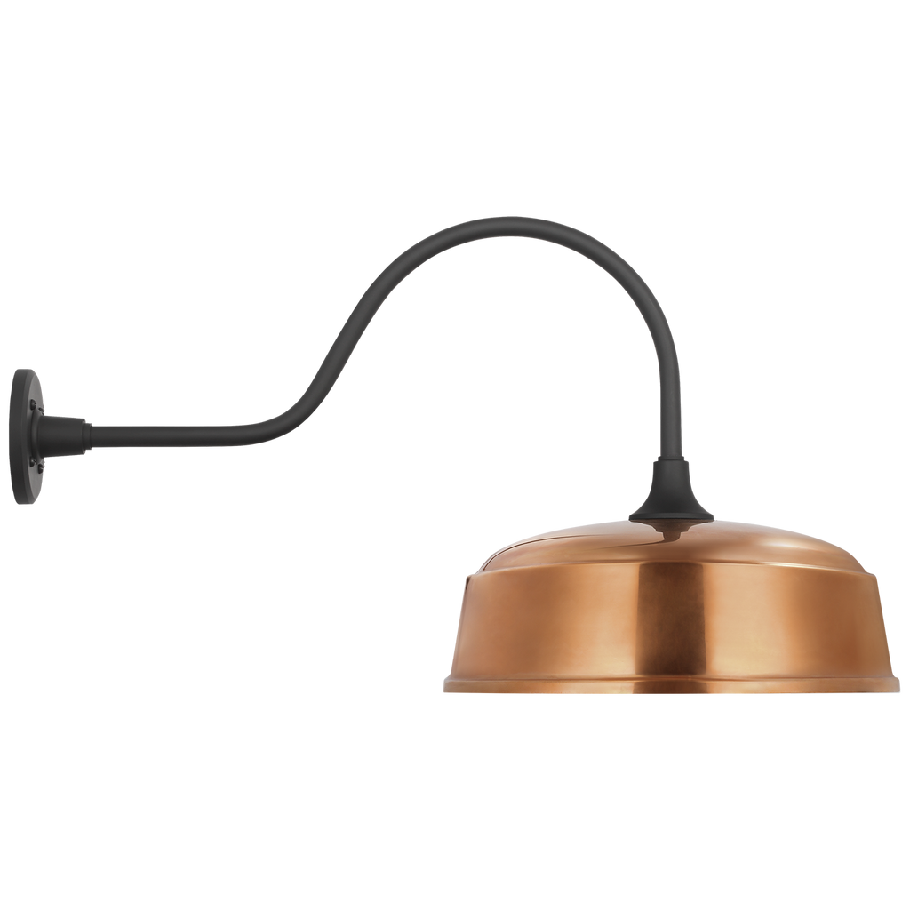 Academy 23" Flynn Barn Light | Matte Black | 16 | 16" Soft Copper Rockhouse Shade