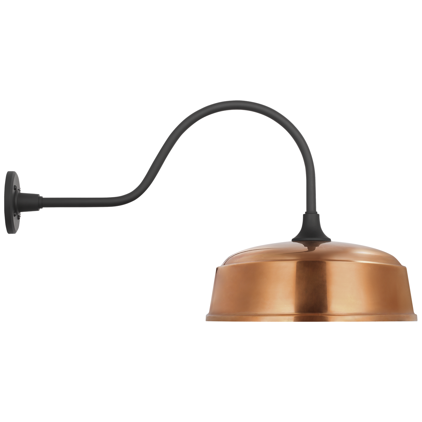 Academy 23" Flynn Barn Light | Matte Black | 16 | 16" Soft Copper Rockhouse Shade