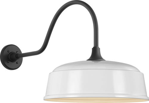 Academy 23" Flynn Barn Light | Matte Black | 16 | 16" White Rockhouse Shade
