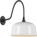 Academy 23" Flynn Barn Light | Matte Black | 16 | 16" White Rockhouse Shade