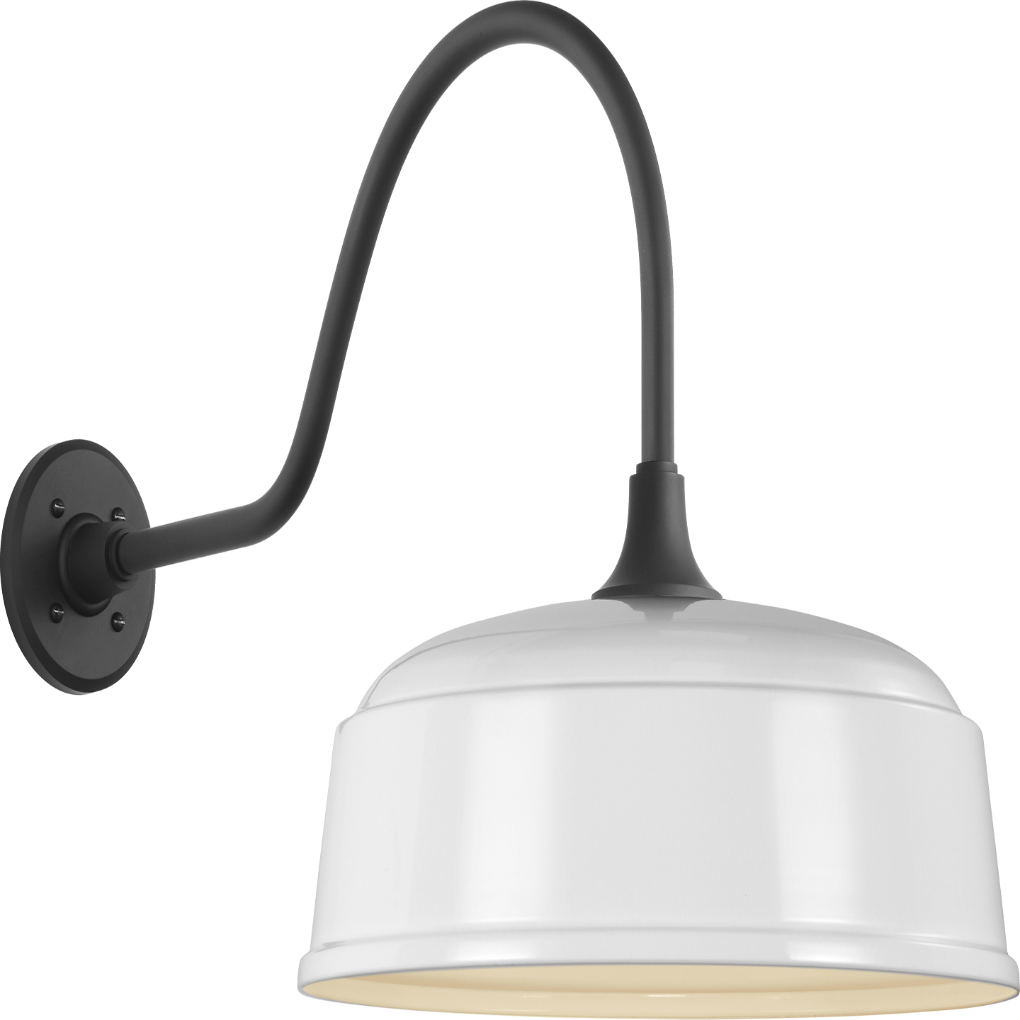 Academy 23" Flynn Barn Light | Matte Black | 16 | 16" White Rockhouse Shade