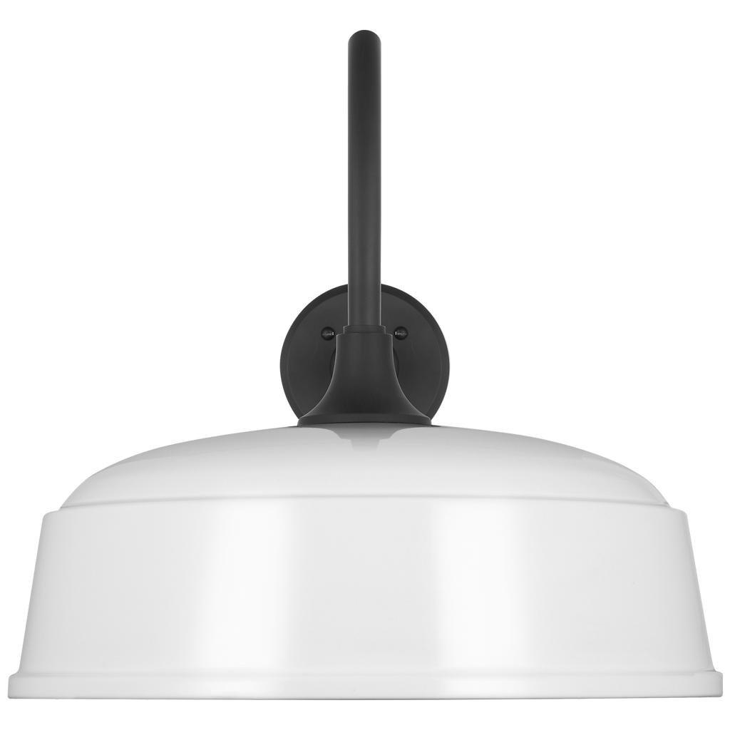 Academy 23" Flynn Barn Light | Matte Black | 16 | 16" White Rockhouse Shade