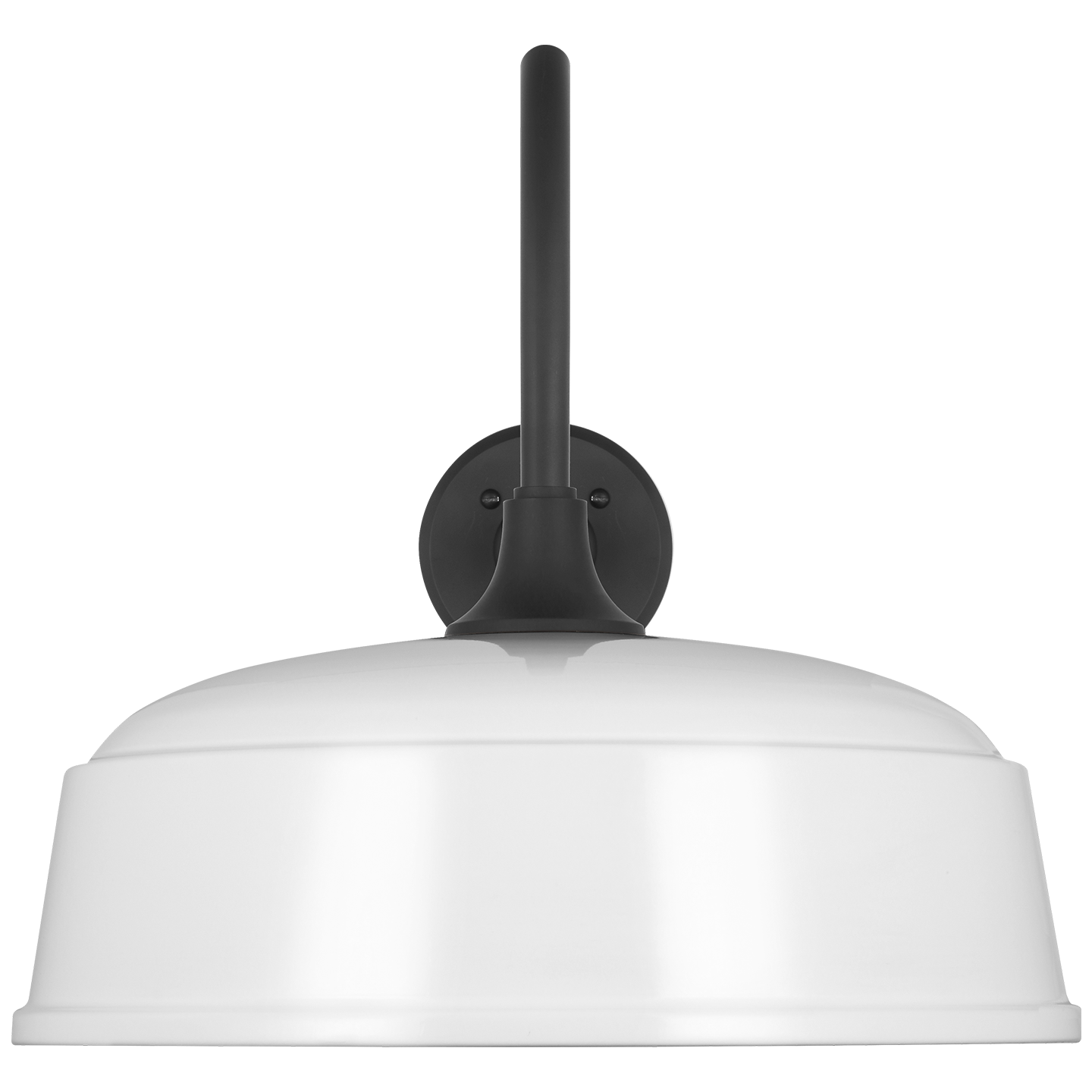 Academy 23" Flynn Barn Light | Matte Black | 16 | 16" White Rockhouse Shade