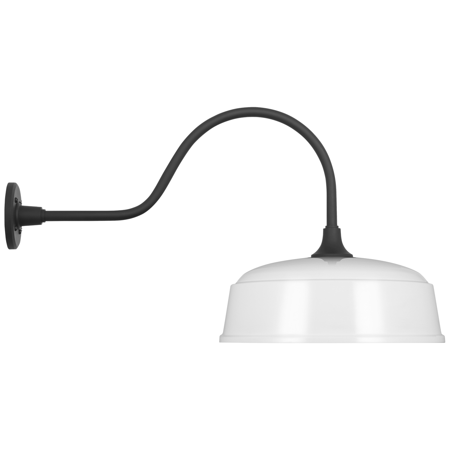 Academy 23" Flynn Barn Light | Matte Black | 16 | 16" White Rockhouse Shade