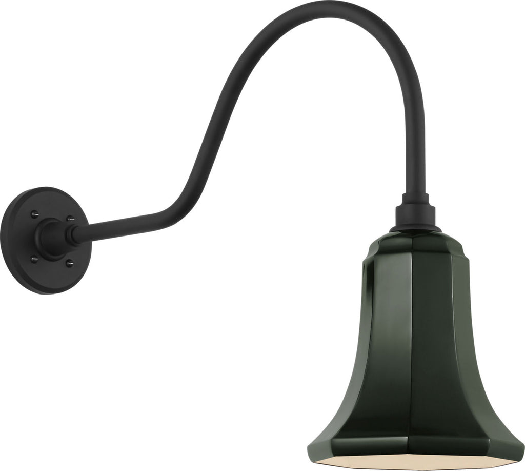 Academy 23" Flynn Barn Light | Matte Black | 7.5 | 7.5" Green Savannah Shade