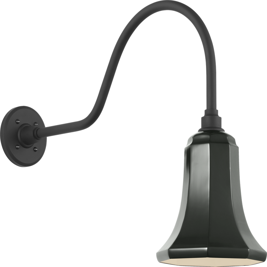 Academy 23" Flynn Barn Light | Matte Black | 7.5 | 7.5" Green Savannah Shade