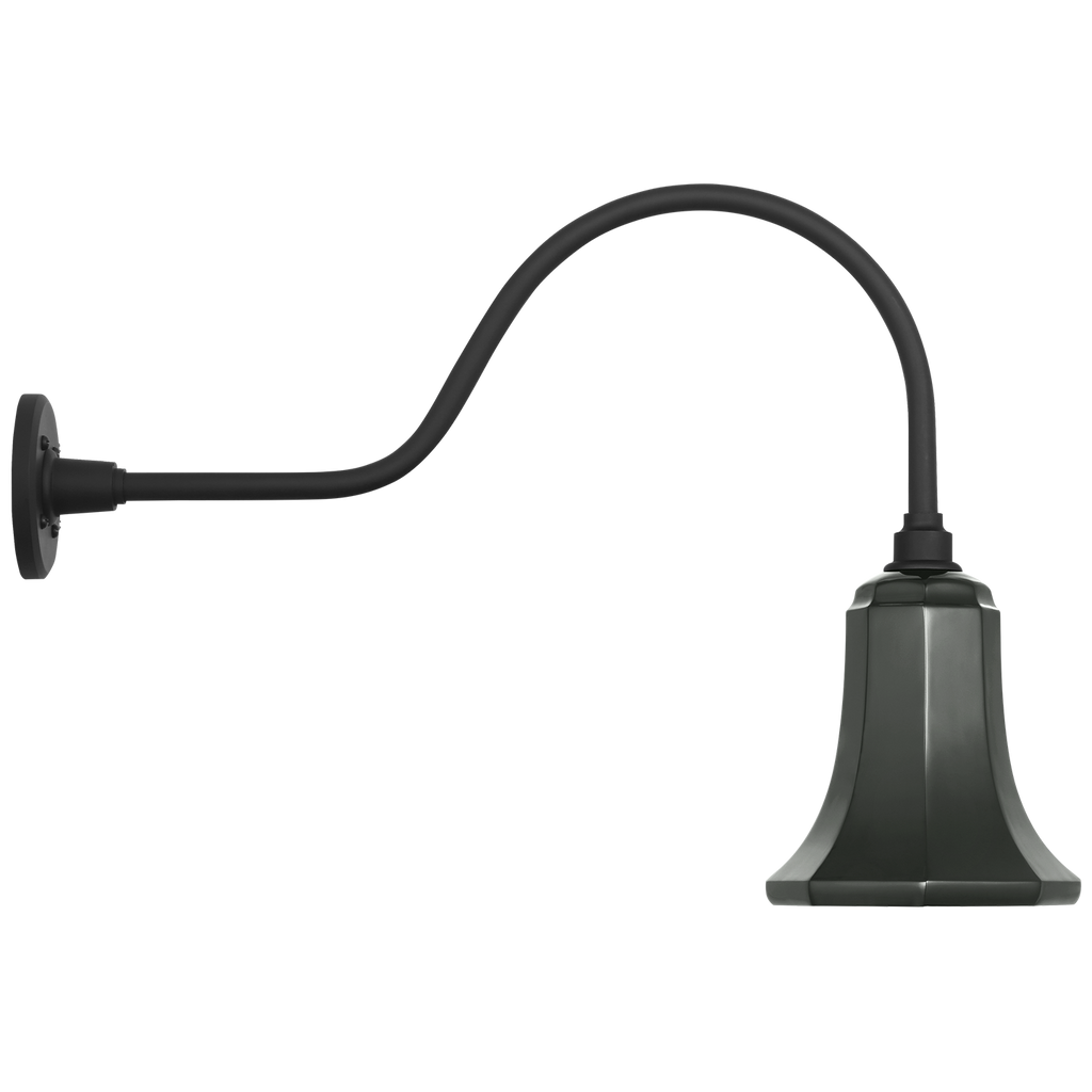 Academy 23" Flynn Barn Light | Matte Black | 7.5 | 7.5" Green Savannah Shade