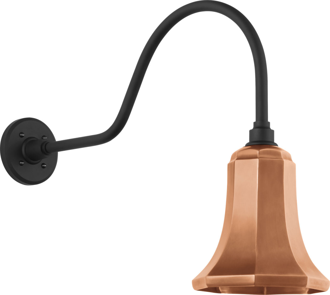 Academy 23" Flynn Barn Light | Matte Black | 7.5 | 7.5" Soft Copper Savannah Shade