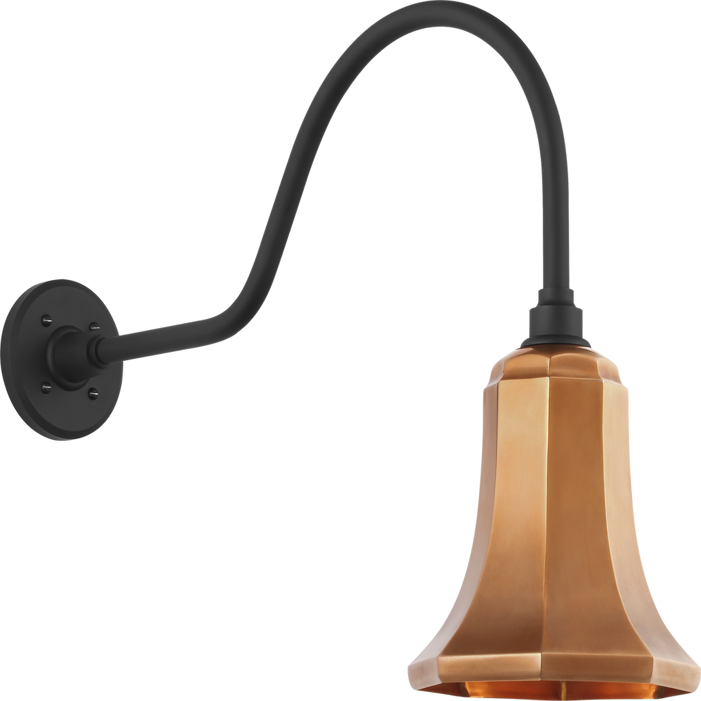 Academy 23" Flynn Barn Light | Matte Black | 7.5 | 7.5" Soft Copper Savannah Shade
