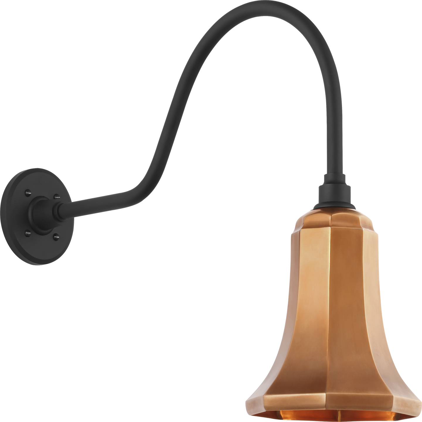 Academy 23" Flynn Barn Light | Matte Black | 7.5 | 7.5" Soft Copper Savannah Shade