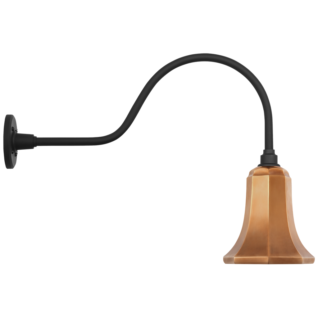 Academy 23" Flynn Barn Light | Matte Black | 7.5 | 7.5" Soft Copper Savannah Shade