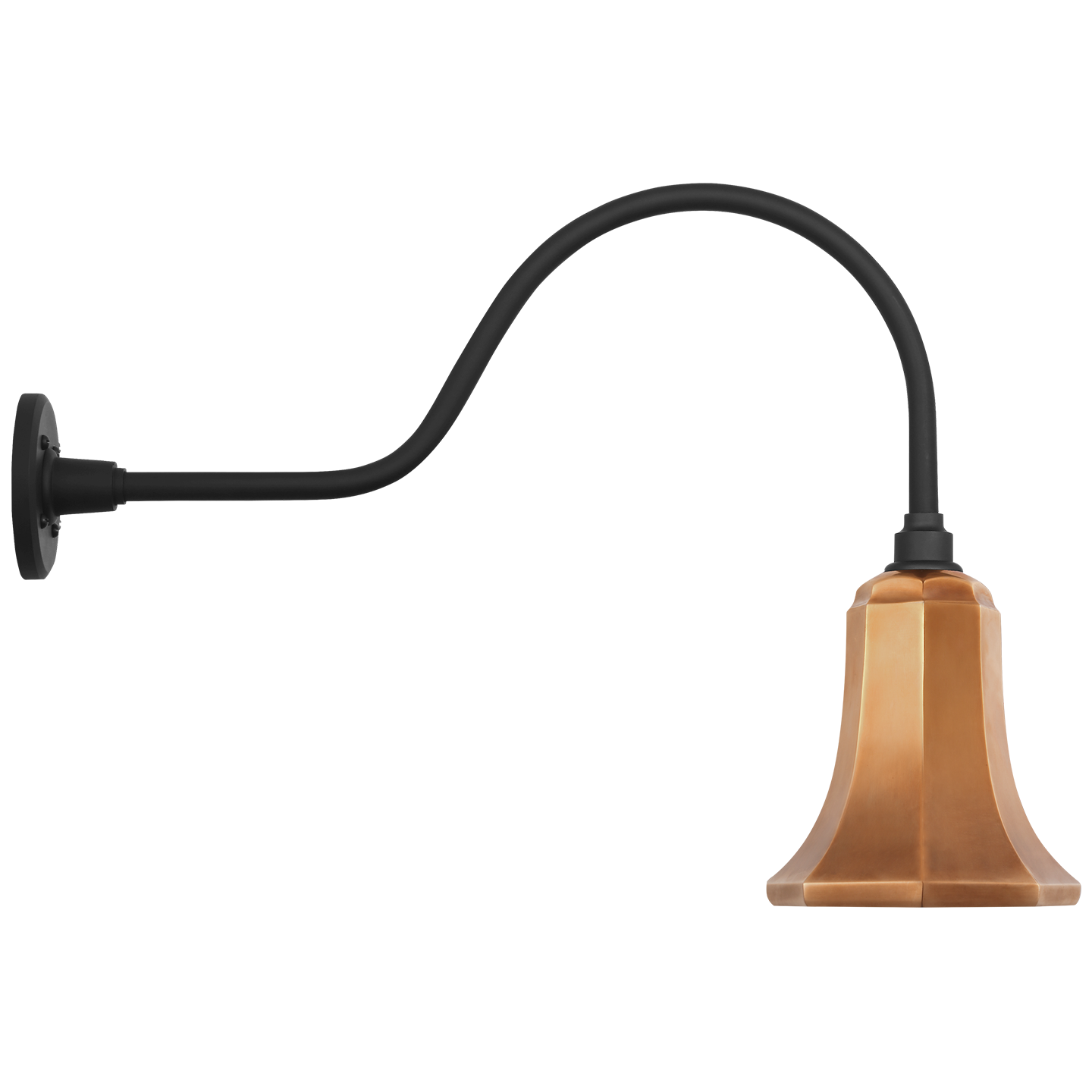 Academy 23" Flynn Barn Light | Matte Black | 7.5 | 7.5" Soft Copper Savannah Shade