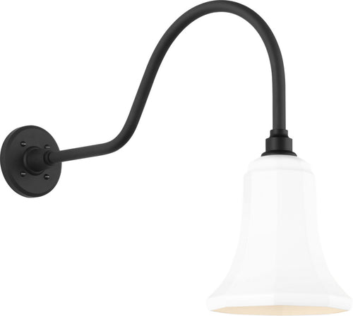 Academy 23" Flynn Barn Light | Matte Black | 7.5 | 7.5" White Savannah Shade