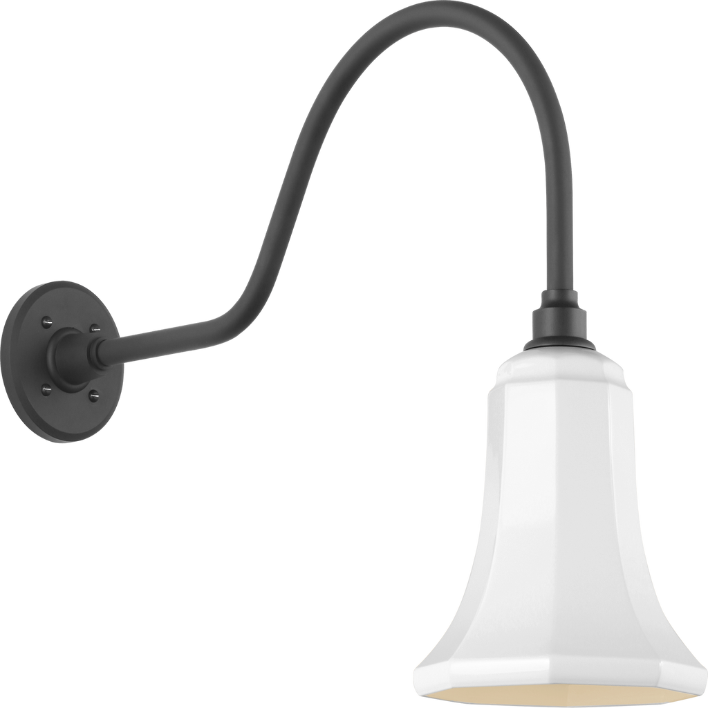 Academy 23" Flynn Barn Light | Matte Black | 7.5 | 7.5" White Savannah Shade