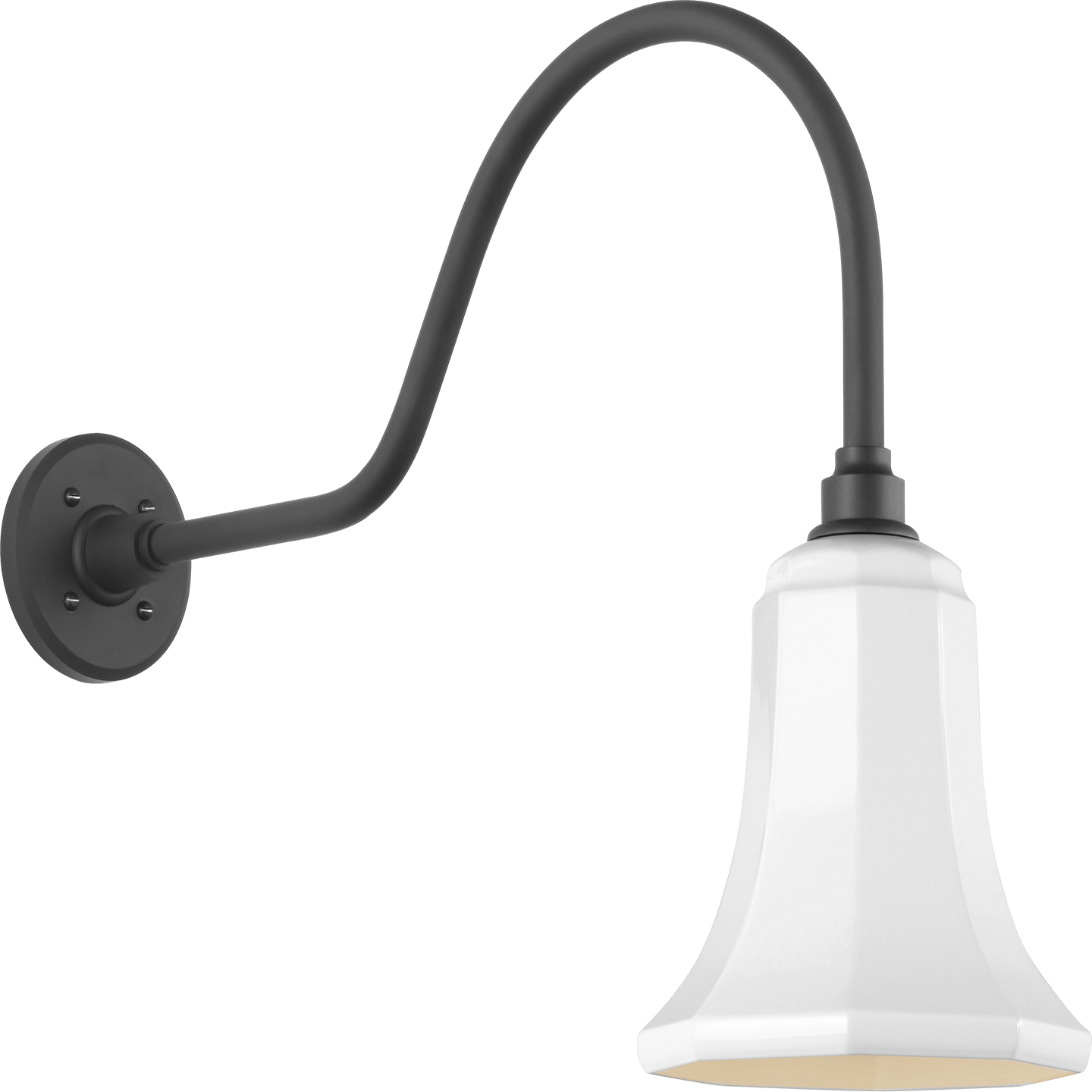 Academy 23" Flynn Barn Light | Matte Black | 7.5 | 7.5" White Savannah Shade