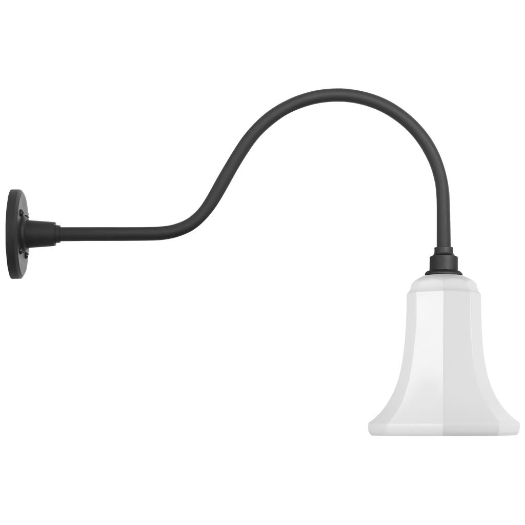 Academy 23" Flynn Barn Light | Matte Black | 7.5 | 7.5" White Savannah Shade