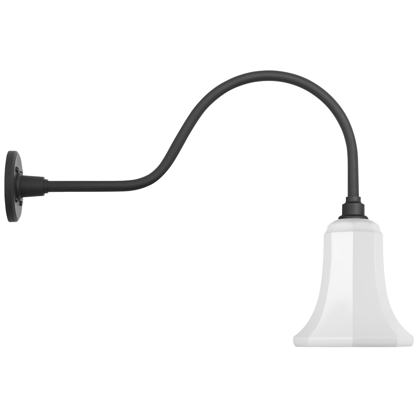 Academy 23" Flynn Barn Light | Matte Black | 7.5 | 7.5" White Savannah Shade