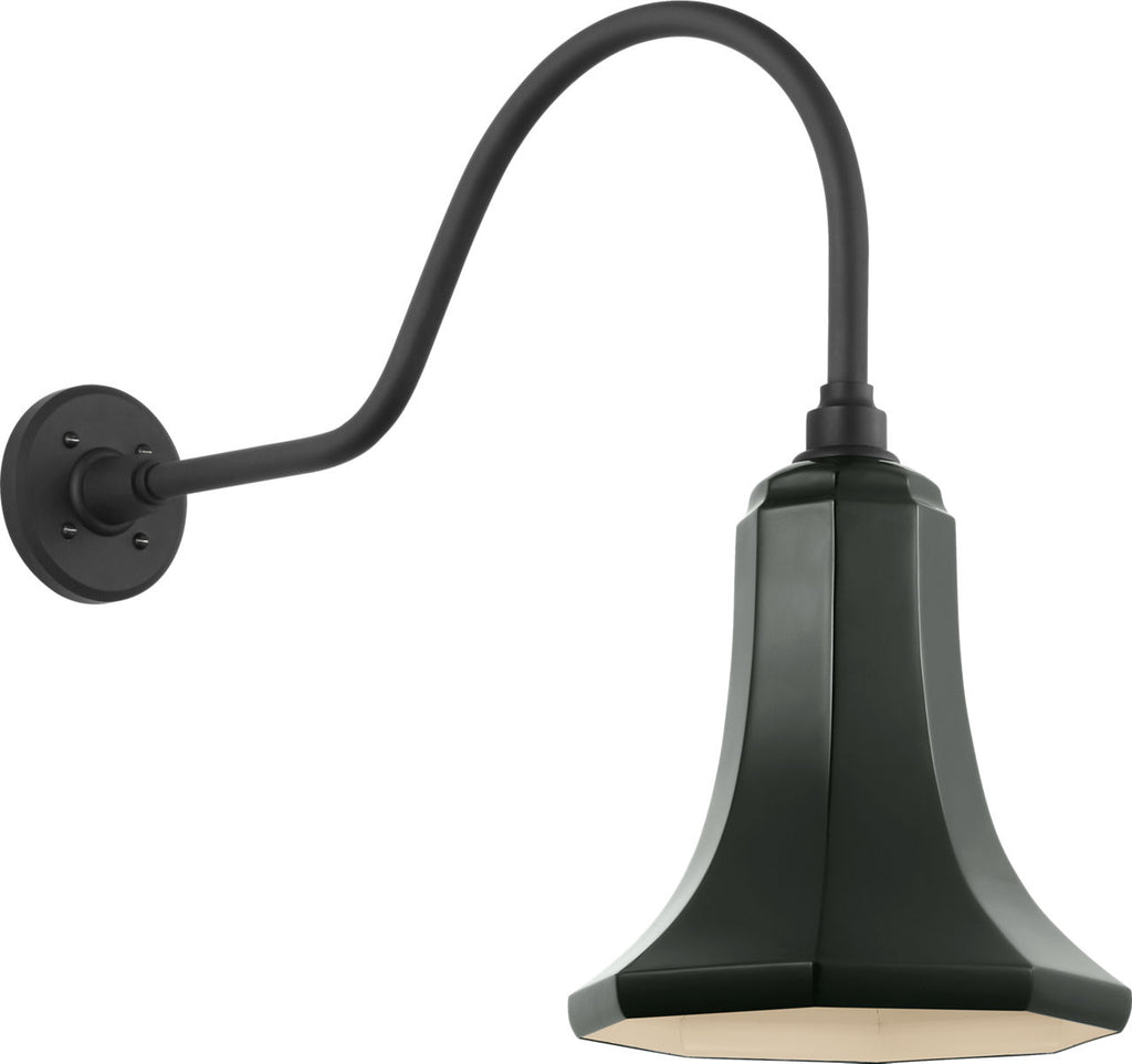 Academy 23" Flynn Barn Light | Matte Black | 9.25 | 9.25" Green Savannah Shade