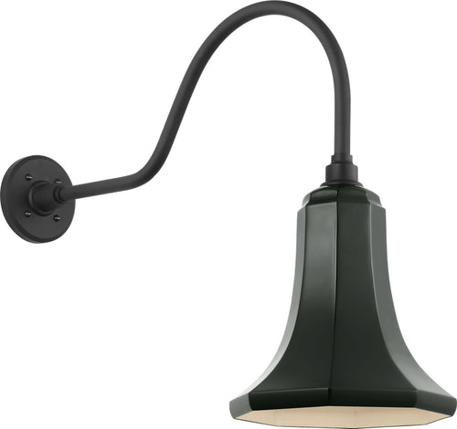 Academy 23" Flynn Barn Light | Matte Black | 9.25 | 9.25" Green Savannah Shade