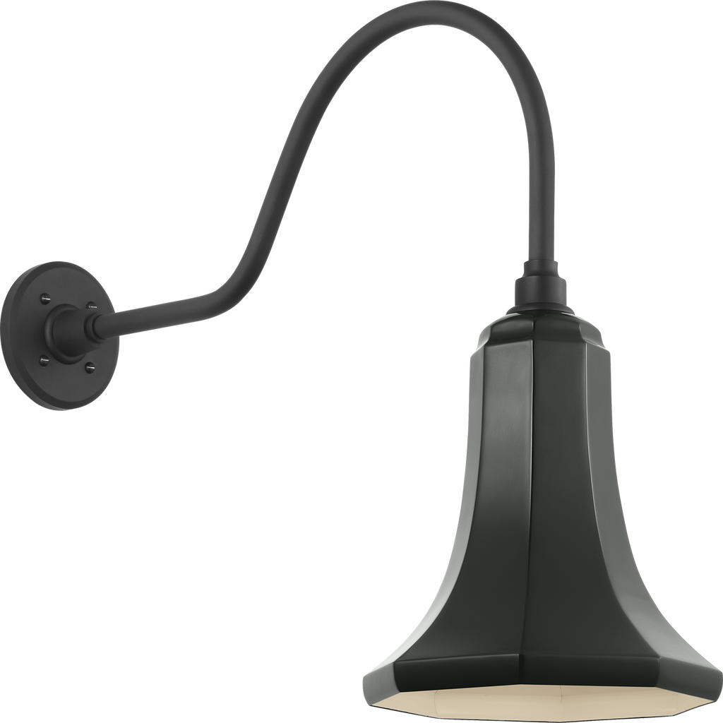 Academy 23" Flynn Barn Light | Matte Black | 9.25 | 9.25" Green Savannah Shade
