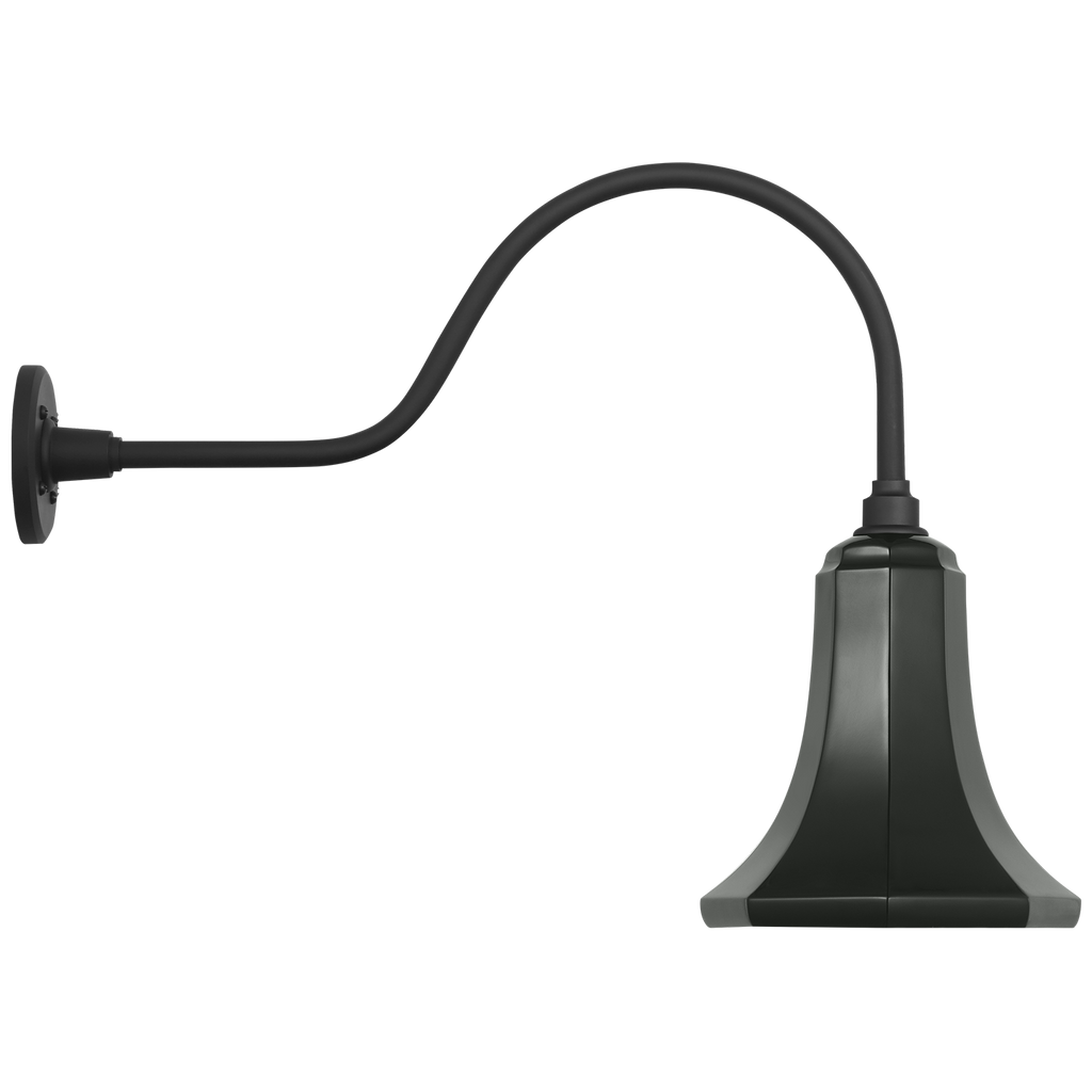 Academy 23" Flynn Barn Light | Matte Black | 9.25 | 9.25" Green Savannah Shade