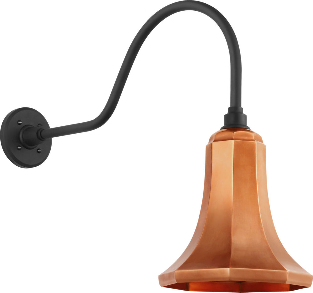 Academy 23" Flynn Barn Light | Matte Black | 9.25 | 9.25" Soft Copper Savannah Shade