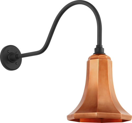 Academy 23" Flynn Barn Light | Matte Black | 9.25 | 9.25" Soft Copper Savannah Shade