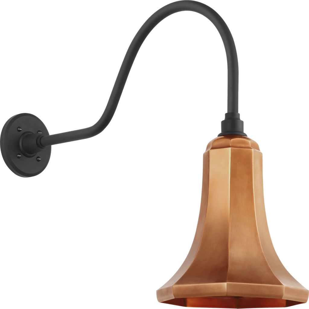 Academy 23" Flynn Barn Light | Matte Black | 9.25 | 9.25" Soft Copper Savannah Shade