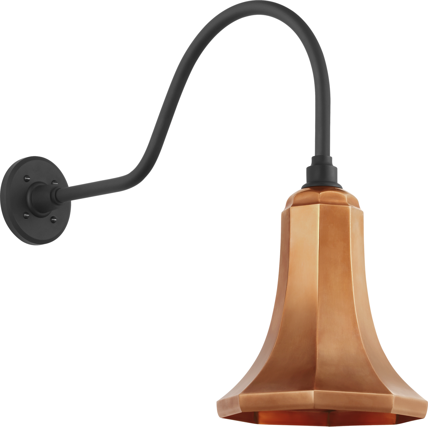 Academy 23" Flynn Barn Light | Matte Black | 9.25 | 9.25" Soft Copper Savannah Shade