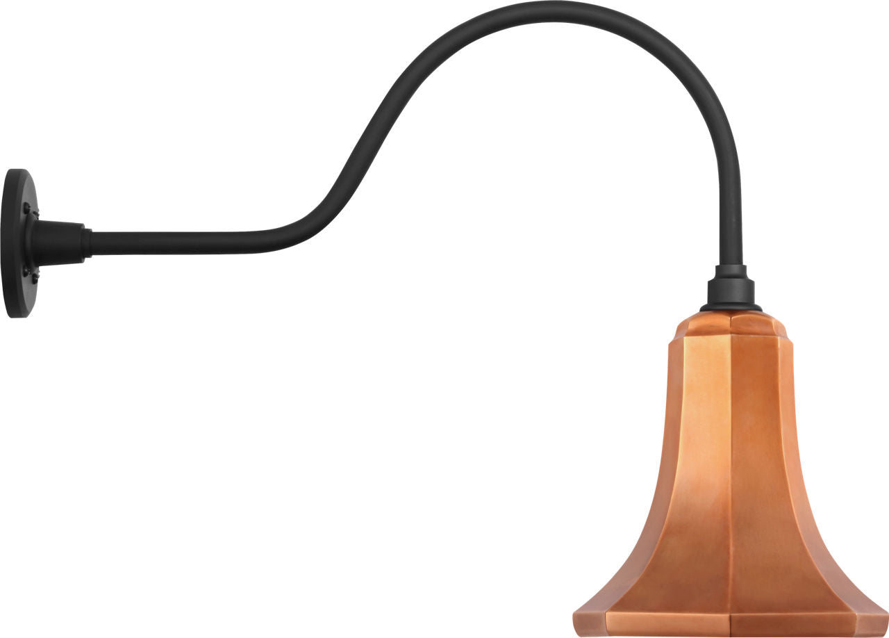Academy 23" Flynn Barn Light | Matte Black | 9.25 | 9.25" Soft Copper Savannah Shade