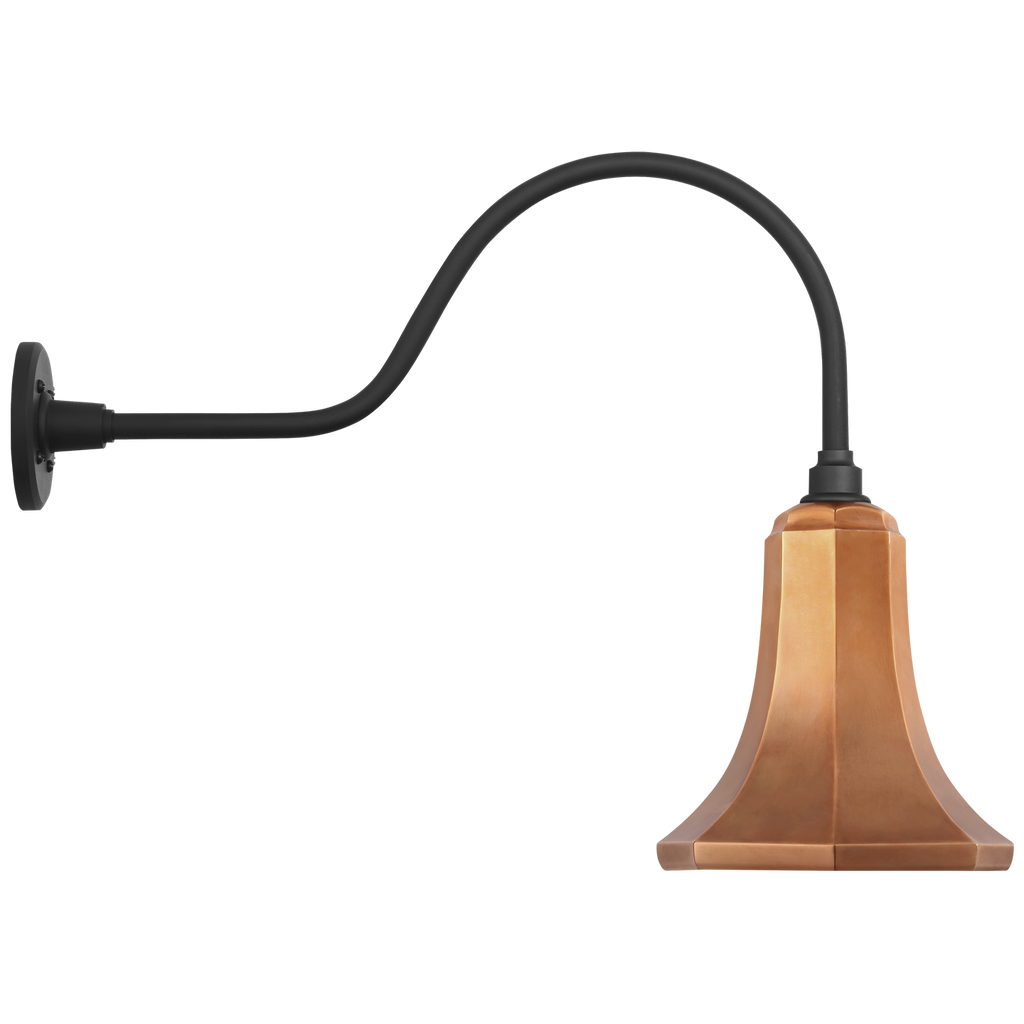 Academy 23" Flynn Barn Light | Matte Black | 9.25 | 9.25" Soft Copper Savannah Shade