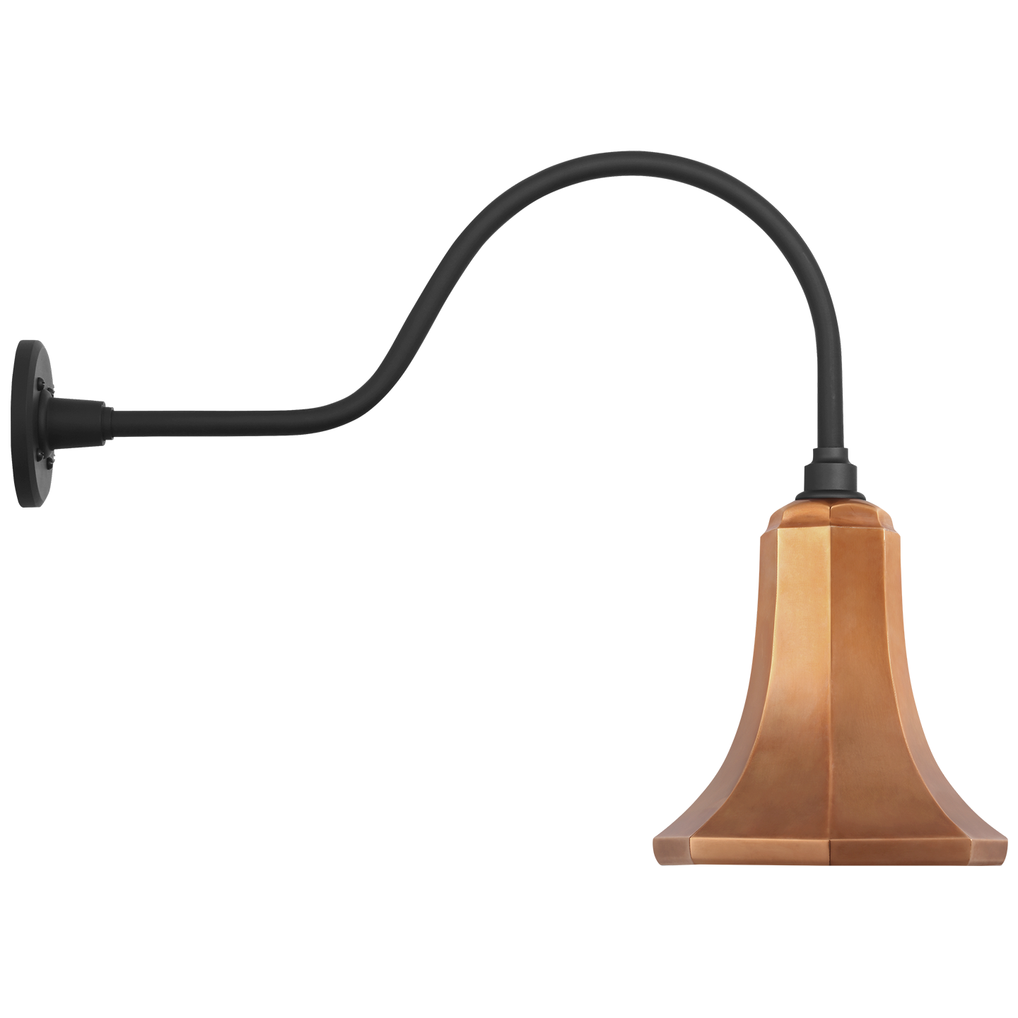 Academy 23" Flynn Barn Light | Matte Black | 9.25 | 9.25" Soft Copper Savannah Shade