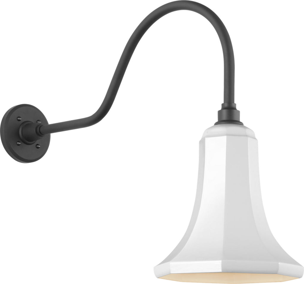Academy 23" Flynn Barn Light | Matte Black | 9.25 | 9.25" White Savannah Shade