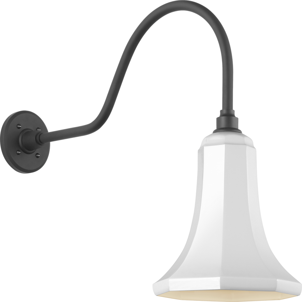 Academy 23" Flynn Barn Light | Matte Black | 9.25 | 9.25" White Savannah Shade