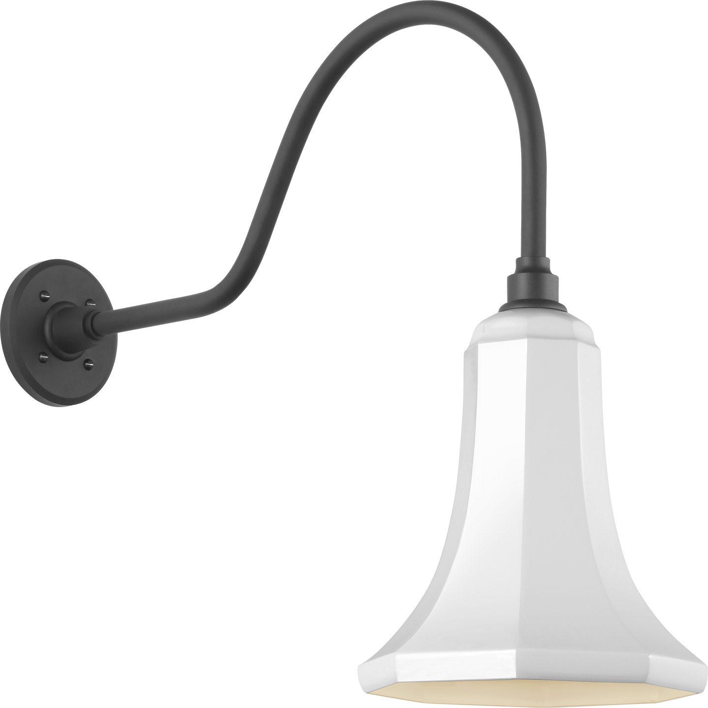 Academy 23" Flynn Barn Light | Matte Black | 9.25 | 9.25" White Savannah Shade