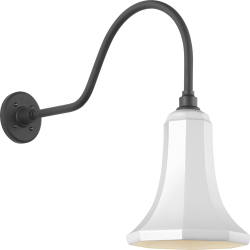 Academy 23" Flynn Barn Light | Matte Black | 9.25 | 9.25" White Savannah Shade