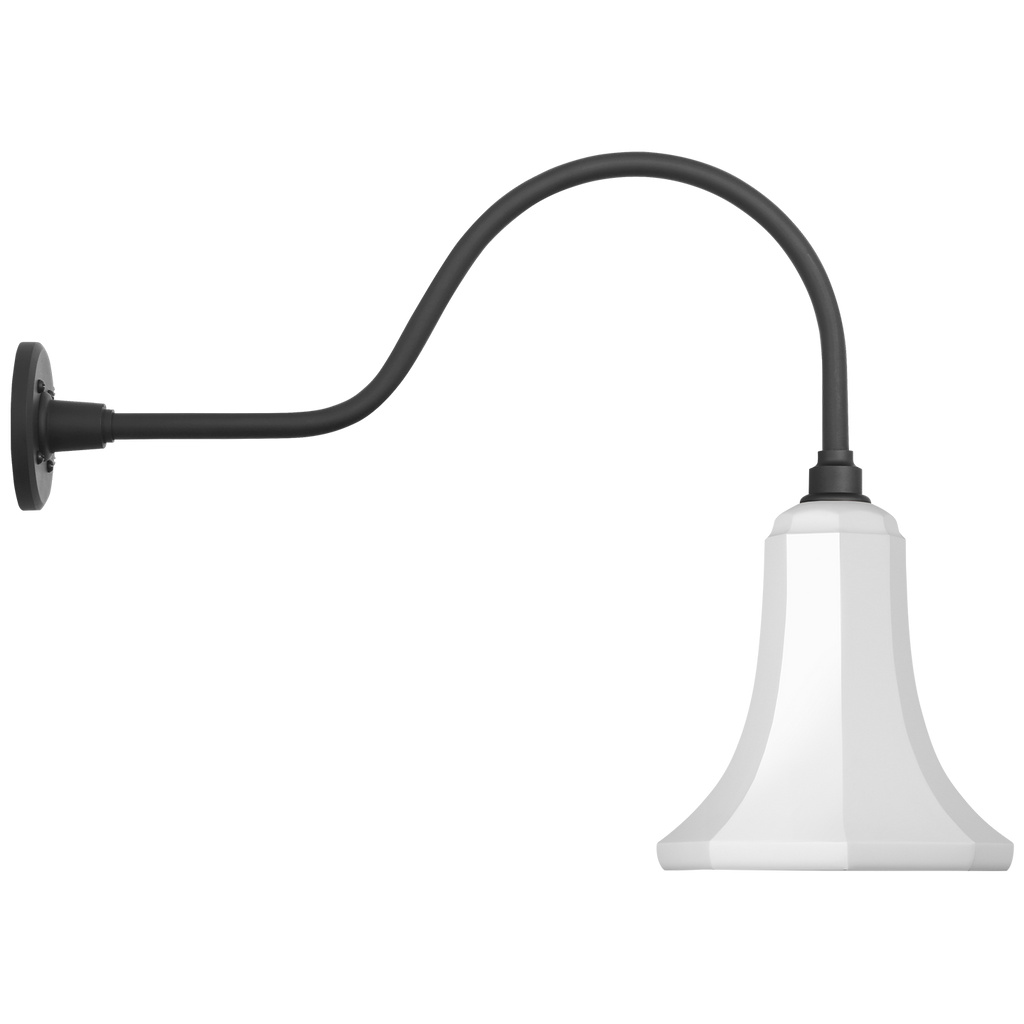 Academy 23" Flynn Barn Light | Matte Black | 9.25 | 9.25" White Savannah Shade