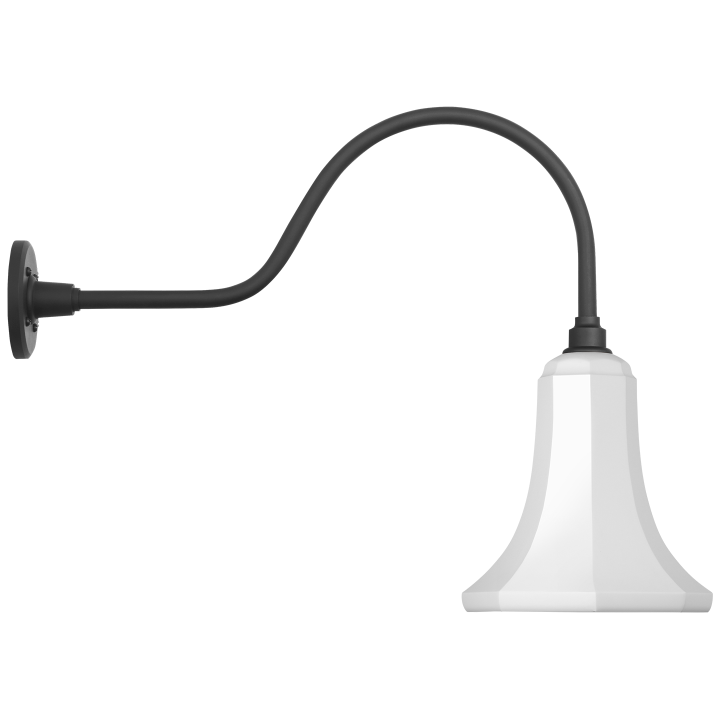 Academy 23" Flynn Barn Light | Matte Black | 9.25 | 9.25" White Savannah Shade